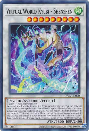 Virtual World Kyubi - Shenshen (OP25-EN020), OTS Tournament Pack 25 — Yu-Gi-Oh! card price