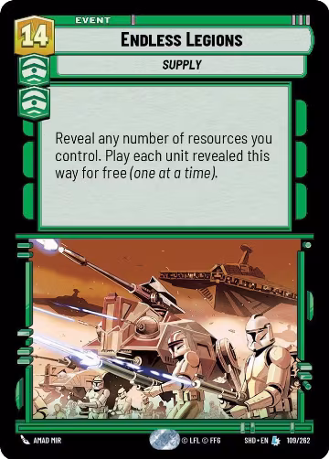 Endless Legions (109/262), Shadows of the Galaxy — Star Wars card price