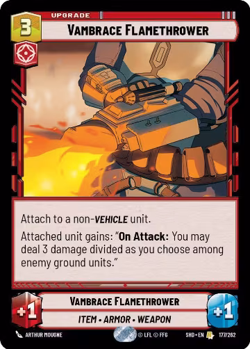 Vambrace Flamethrower (177/262), Shadows of the Galaxy — Star Wars card price