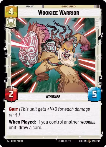 Wookiee Warrior (249/262), Shadows of the Galaxy — Star Wars card price