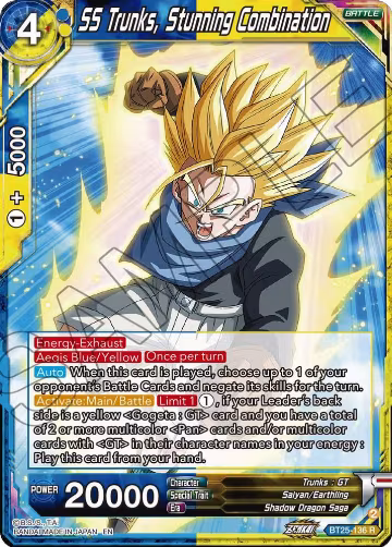 SS Trunks, Stunning Combination (BT25-136), Legend of the Dragon Balls — DB Super card price