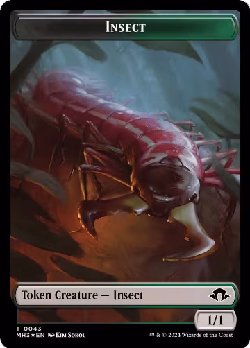 Insect (0043) (Ripple Foil) // Zombie Double-Sided Token (43 // 21), Modern Horizons 3 — Magic card price