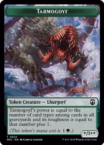Tarmogoyf (Ripple Foil) // Saproling Double-Sided Token (22 // 21), Commander: Modern Horizons 3 — Magic card price