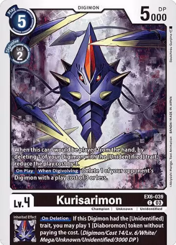 Kurisarimon (EX6-039 C), Infernal Ascension — Digimon card price