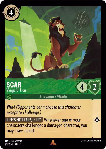 Scar - Vengeful Lion (93/204), Shimmering Skies — Lorcana card price