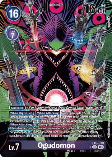 Ogudomon (Alternate Art) (EX6-073 SEC), Infernal Ascension — Digimon card price