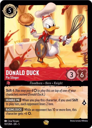 Donald Duck - Pie Slinger (107/204), Shimmering Skies — Lorcana card price