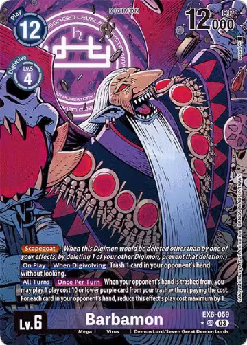 Barbamon (Alternate Art) (EX6-059 SR), Infernal Ascension — Digimon card price