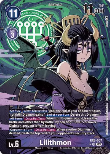 Lilithmon (Alternate Art) (EX6-057 SR) — card price
