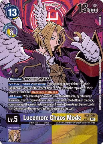 Lucemon: Chaos Mode (Alternate Art) (EX6-054 SR), Infernal Ascension — Digimon card price