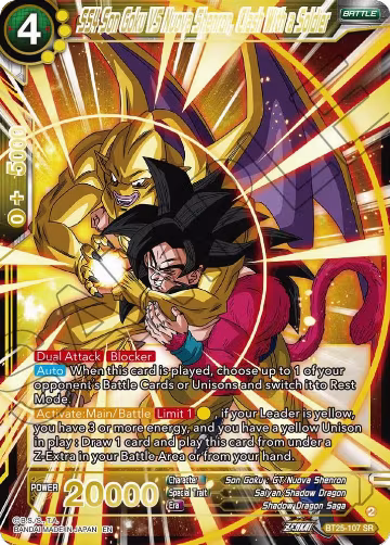 SS4 Son Goku Vs Nuova Shenron, Clash With a Soldier (BT25-107), Legend of the Dragon Balls — DB Super card price