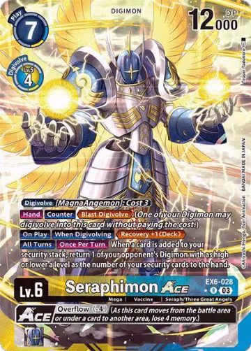Seraphimon ACE (Alternate Art) (EX6-028 R), Infernal Ascension — Digimon card price
