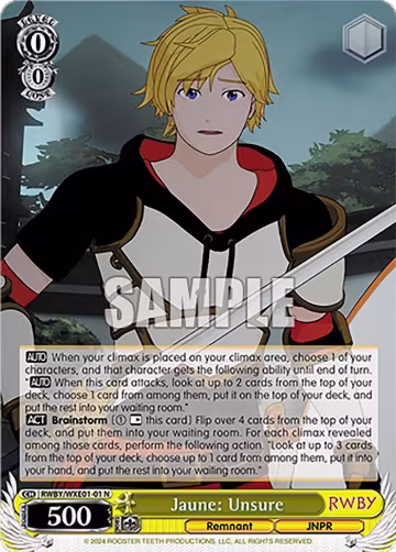 Jaune: Unsure (RWBY/WXE01-01 N), RWBY Premium Booster — Weiß Schwarz card price