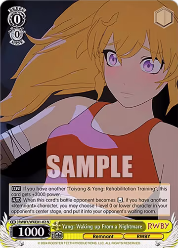 Yang: Waking up From a Nightmare (RWBY/WXE01-02 N), RWBY Premium Booster — Weiß Schwarz card price