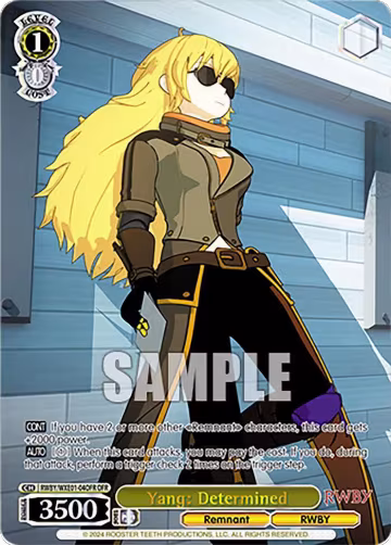 Yang: Determined (OFR) (RWBY/WXE01-04OFR OFR), RWBY Premium Booster — Weiß Schwarz card price