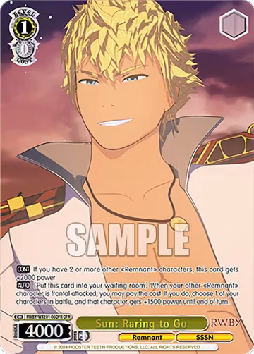 Sun: Raring to Go (OFR) (RWBY/WXE01-06OFR OFR), RWBY Premium Booster — Weiß Schwarz card price