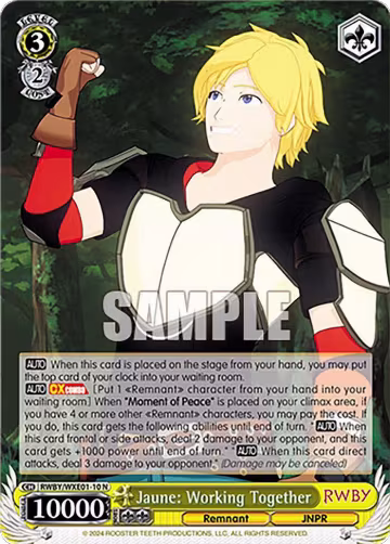 Jaune: Working Together (RWBY/WXE01-10 N), RWBY Premium Booster — Weiß Schwarz card price