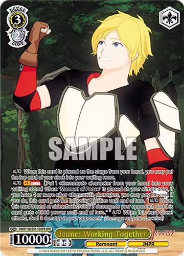 Jaune: Working Together (OFR) (RWBY/WXE01-10OFR OFR), RWBY Premium Booster — Weiß Schwarz card price