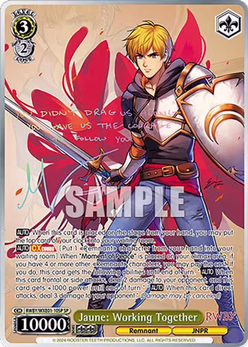 Jaune: Working Together (SP) (RWBY/WXE01-10SP SP), RWBY Premium Booster — Weiß Schwarz card price