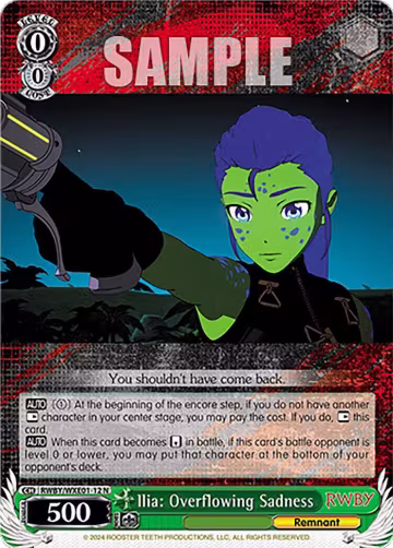 Ilia: Overflowing Sadness (RWBY/WXE01-12 N), RWBY Premium Booster — Weiß Schwarz card price