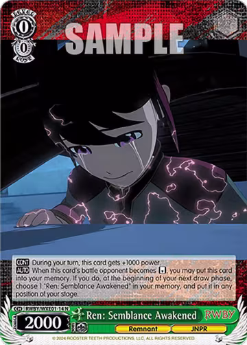 Ren: Semblance Awakened (RWBY/WXE01-14 N), RWBY Premium Booster — Weiß Schwarz card price