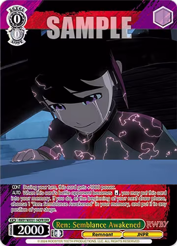 Ren: Semblance Awakened (OFR) (RWBY/WXE01-14OFR OFR), RWBY Premium Booster — Weiß Schwarz card price