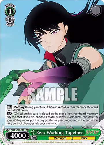 Ren: Working Together (RWBY/WXE01-17 N), RWBY Premium Booster — Weiß Schwarz card price