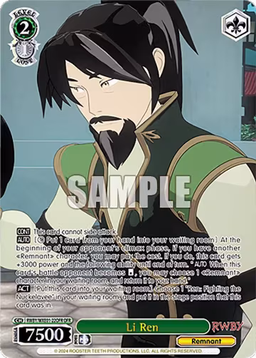 Li Ren (OFR) (RWBY/WXE01-22OFR OFR), RWBY Premium Booster — Weiß Schwarz card price