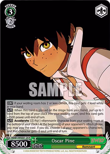 Oscar Pine (RWBY/WXE01-24 N), RWBY Premium Booster — Weiß Schwarz card price