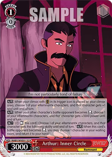 Arthur: Inner Circle (RWBY/WXE01-32 N), RWBY Premium Booster — Weiß Schwarz card price