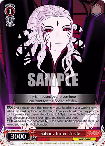 Salem: Inner Circle (RWBY/WXE01-33 N), RWBY Premium Booster — Weiß Schwarz card price
