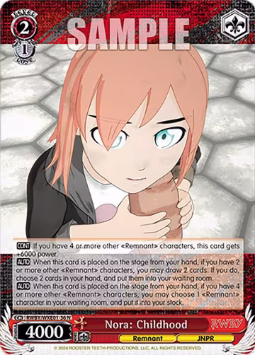 Nora: Childhood (RWBY/WXE01-36 N), RWBY Premium Booster — Weiß Schwarz card price