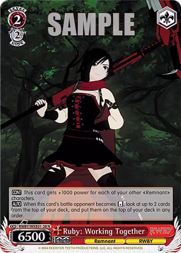 Ruby: Working Together (RWBY/WXE01-38 N), RWBY Premium Booster — Weiß Schwarz card price