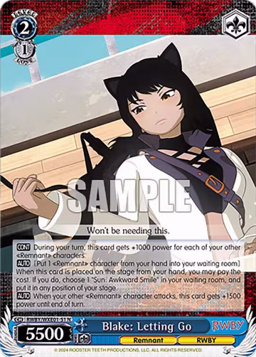 Blake: Letting Go (RWBY/WXE01-51 N), RWBY Premium Booster — Weiß Schwarz card price