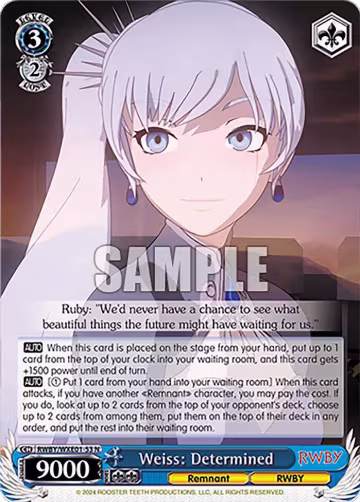 Weiss: Determined (RWBY/WXE01-53 N), RWBY Premium Booster — Weiß Schwarz card price