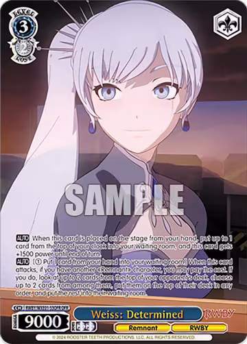 Weiss: Determined (OFR) (RWBY/WXE01-53OFR OFR), RWBY Premium Booster — Weiß Schwarz card price