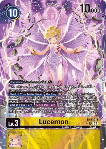 Lucemon (Alternate Art) (EX6-018 R), Infernal Ascension — Digimon card price
