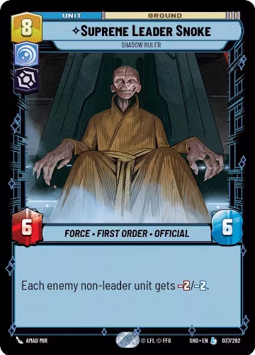 Supreme Leader Snoke - Shadow Ruler (037/262), Shadows of the Galaxy — Star Wars card price