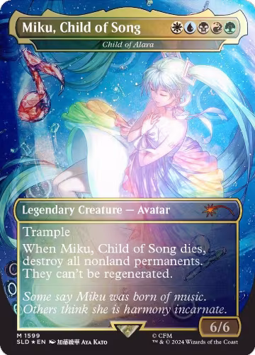 Miku, Child of Song - Child of Alara (Rainbow Foil) (1599), Secret Lair Drop Series — Magic card price