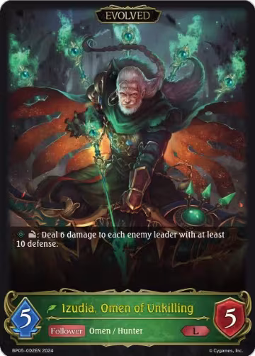 Izudia, Omen of Unkilling (Evolved) (BP05-002EN), Omens Eternal — Shadowverse card price
