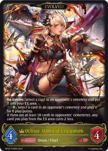 Octrice, Omen of Usurpation (Evolved) (BP05-019EN), Omens Eternal — Shadowverse card price