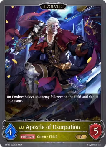 Apostle of Usurpation (Evolved) (BP05-022EN), Omens Eternal — Shadowverse card price