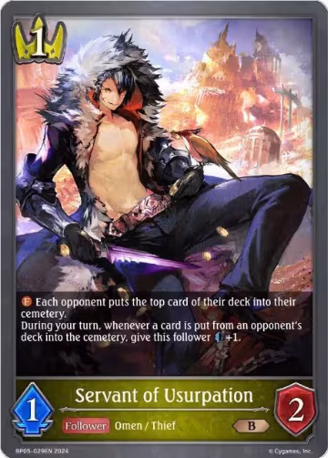 Servant of Usurpation (BP05-029EN), Omens Eternal — Shadowverse card price