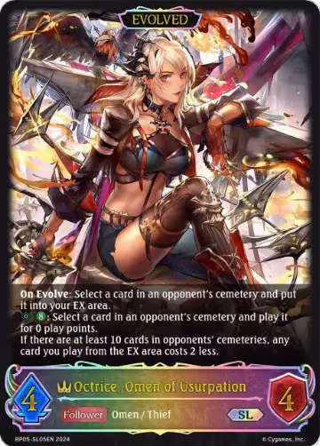 Octrice, Omen of Usurpation (Evolved) (SL) (BP05-SL05EN), Omens Eternal — Shadowverse card price