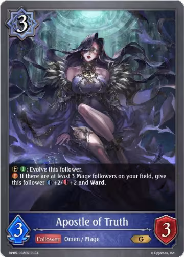 Apostle of Truth (BP05-038EN), Omens Eternal — Shadowverse card price