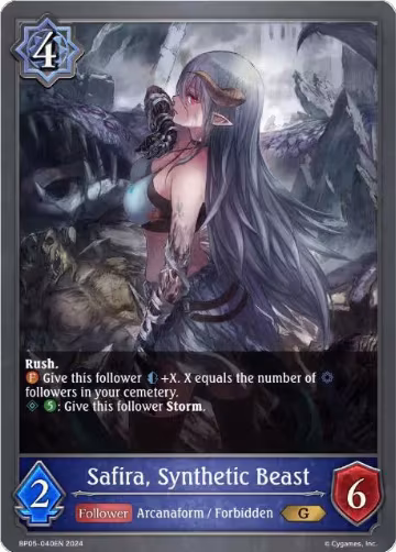 Safira, Synthetic Beast (BP05-040EN), Omens Eternal — Shadowverse card price