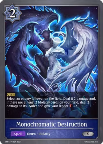 Monochromatic Destruction P19EN (Foil) (BP05-P19EN), Omens Eternal — Shadowverse card price
