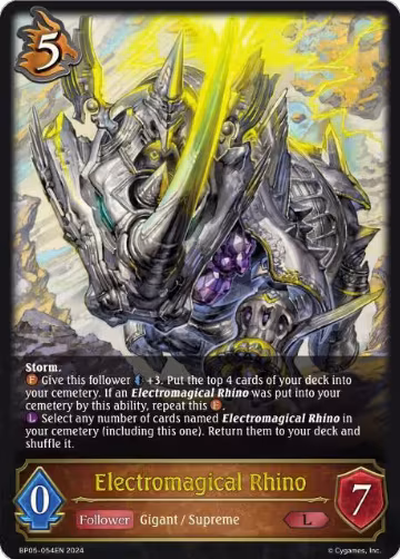Electromagical Rhino (BP05-054EN), Omens Eternal — Shadowverse card price