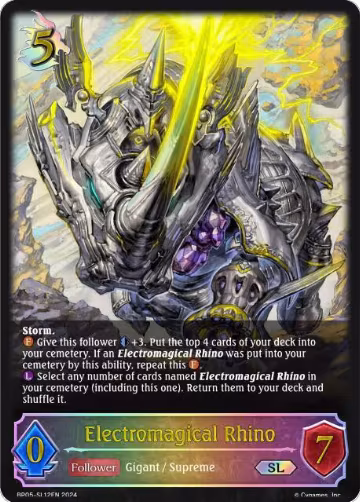 Electromagical Rhino (SL) (BP05-SL12EN), Omens Eternal — Shadowverse card price