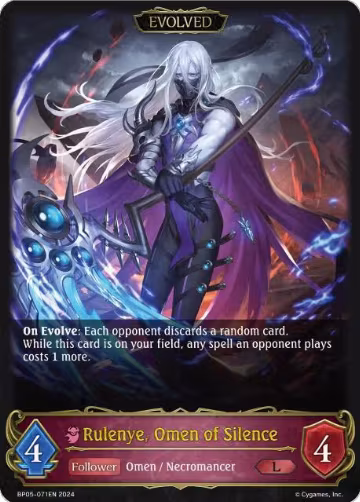Rulenye, Omen of Silence (Evolved) (BP05-071EN), Omens Eternal — Shadowverse card price
